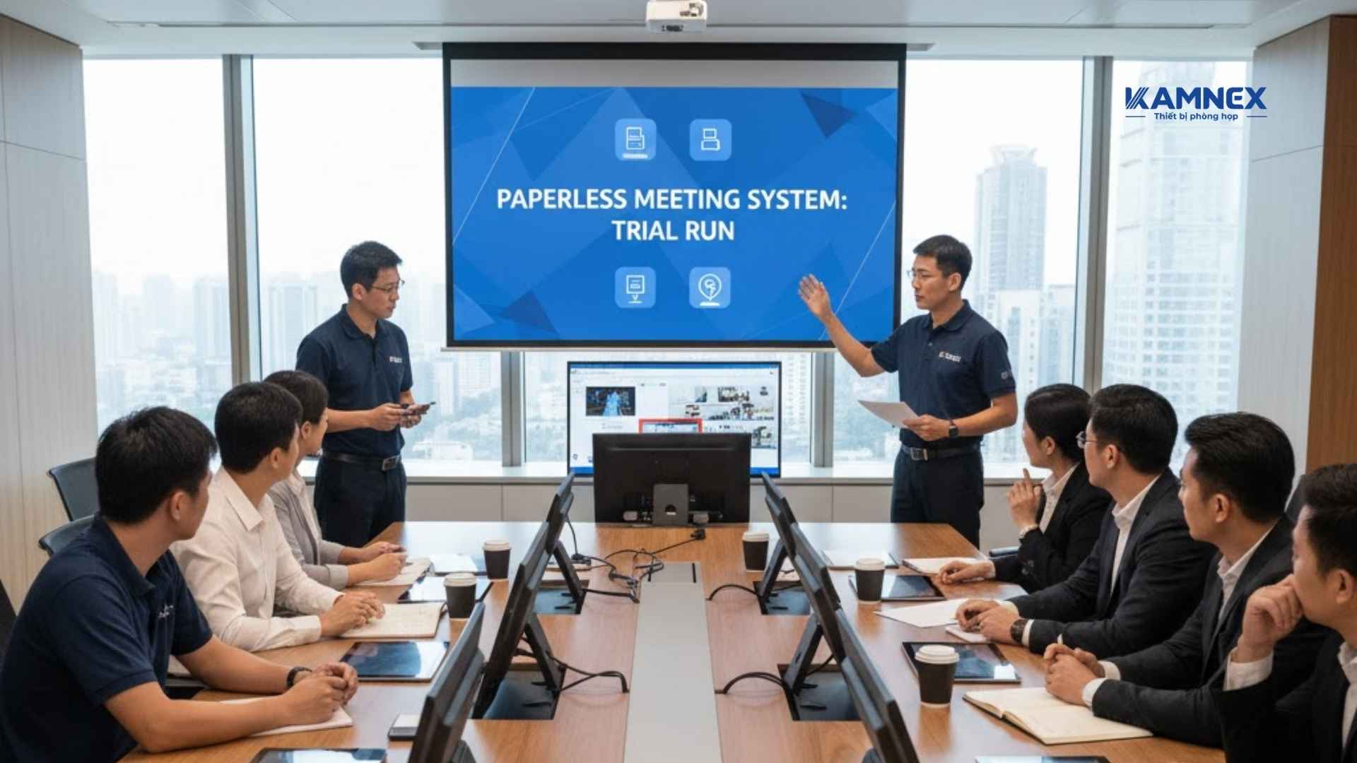 Bước 3 Lắp đặt, đào tạo và vận hành thử phòng họp không giấy