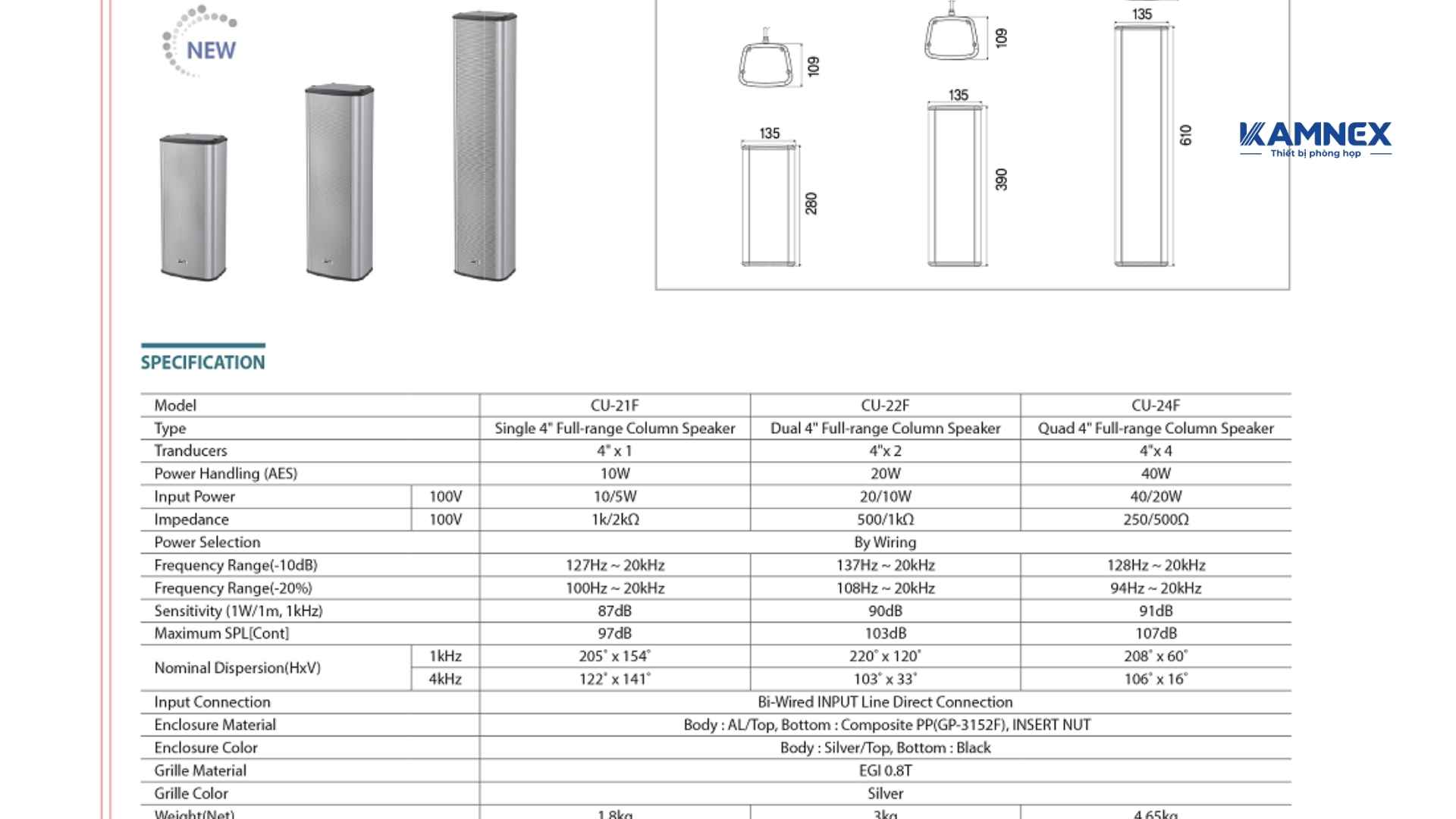 Loa cột Inter-M CU-24F – Đẳng cấp âm thanh hội nghị, chống nước tuyệt đối