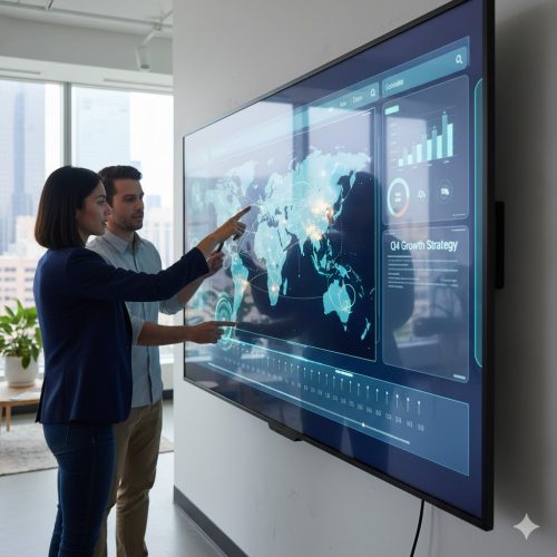 Màn hình tương tác là “trung tâm điều khiển thông minh” trong các cuộc họp, lớp học hoặc hội nghị