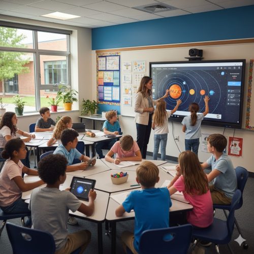 Màn hình tương tác trong môi trường trường học