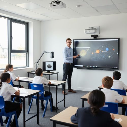 Máy chiếu vật thể và bảng tương tác – Hai thiết bị “bổ trợ” hoàn hảo