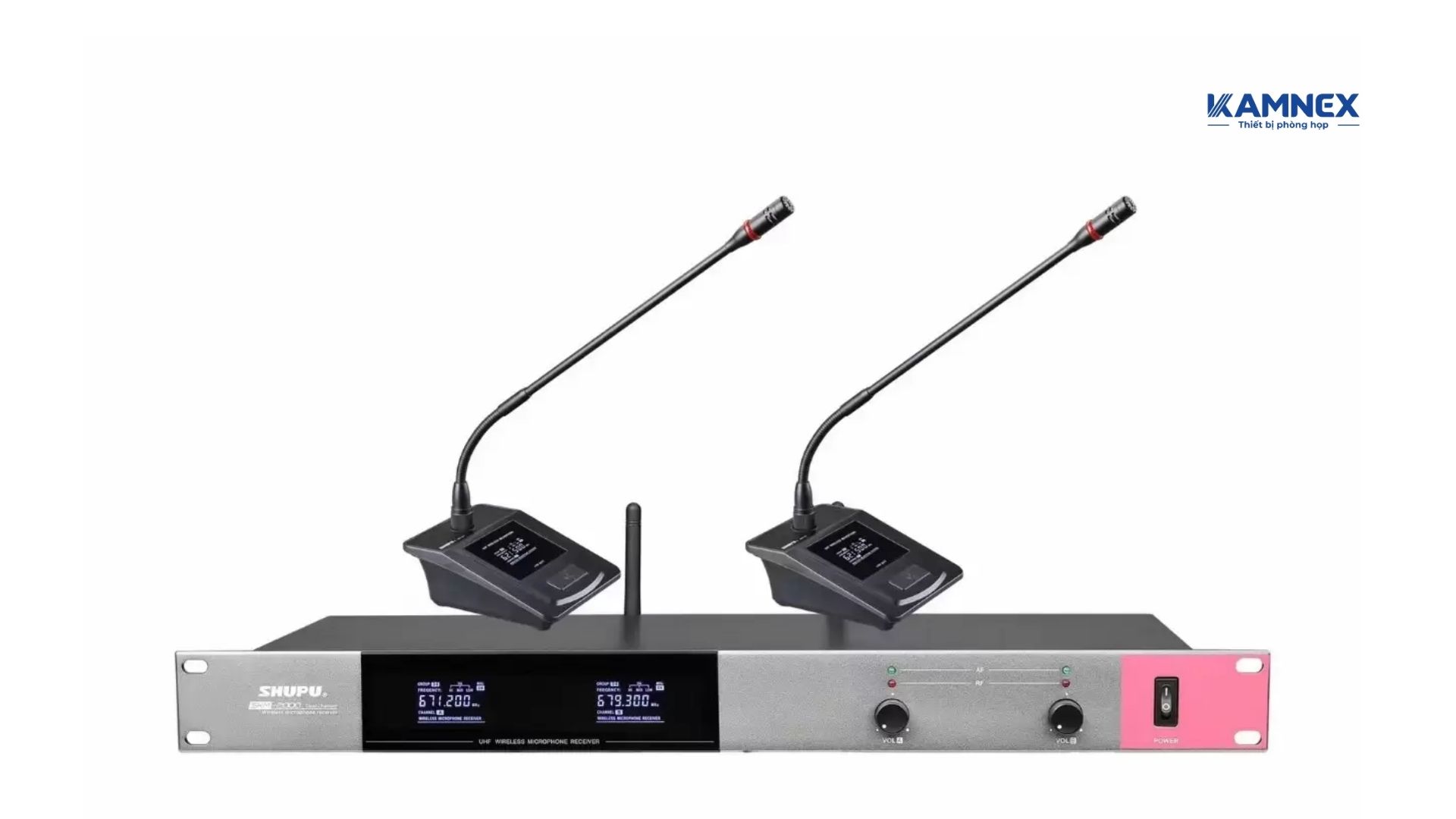 Micro cổ ngỗng không dây 2 mic Shupu HM-0012