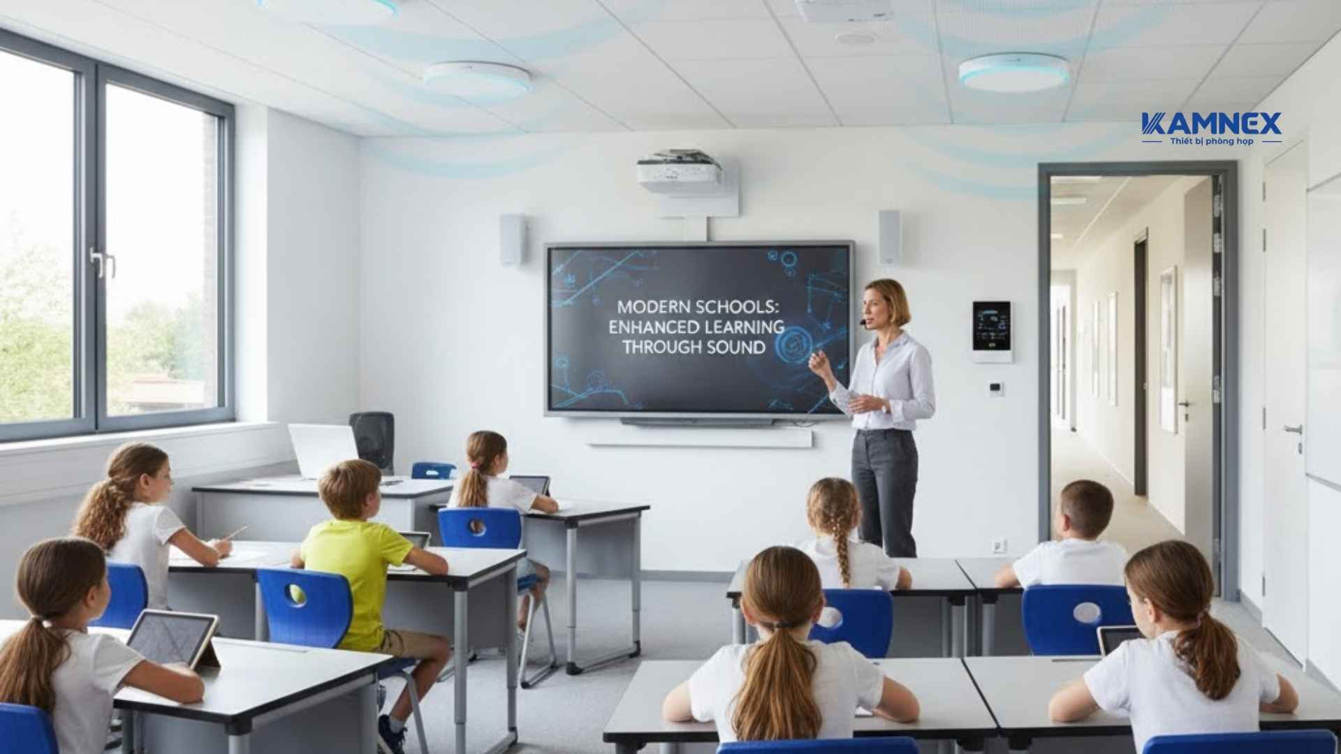 Vai trò của loa âm trần trong trường học hiện đại