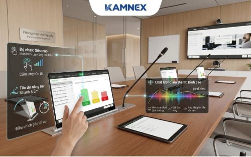 Review màn hình nâng hạ siêu mỏng kèm micro Vissonic VIS-SCM