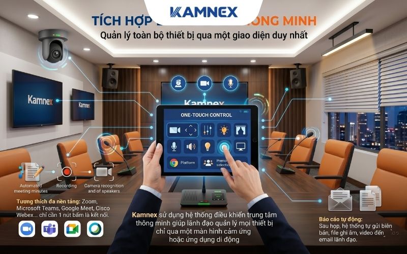 Tích hợp điều khiển thông minh Quản lý toàn bộ thiết bị qua một giao diện duy nhất