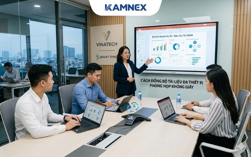 Cách Đồng Bộ Tài Liệu Đa Thiết Bị Phòng Họp Không Giấy