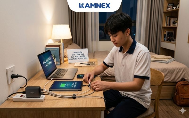Mẹo tối ưu hóa quy trình sạc qua đêm an toàn cho thiết bị học sinh