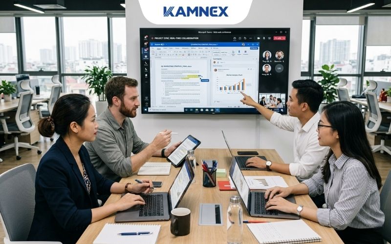Sử dụng Web Conference để đồng bộ văn bản, hình ảnh thời gian thực hiện