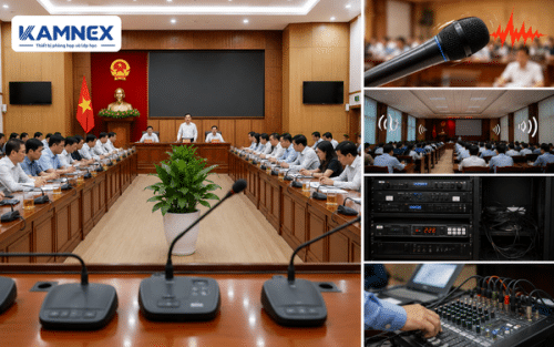 Hệ thống micro hội thảo trong phòng họp xã phường