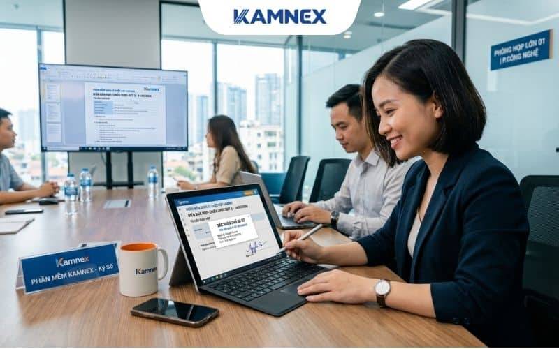 Tích hợp chữ ký số với phần mềm quản lý cuộc họp không giấy của Kamnex
