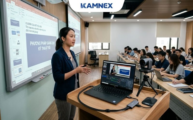 Ưu điểm của kết nối USB Tích hợp sâu với phần mềm máy tính và ghi hình bài giảng