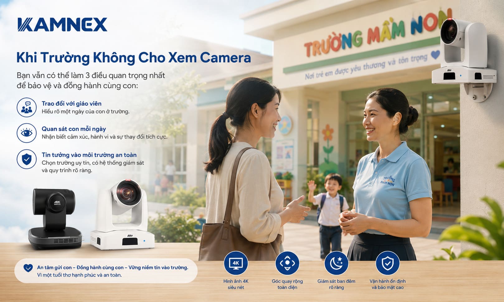 trường mầm non công lập có camera không