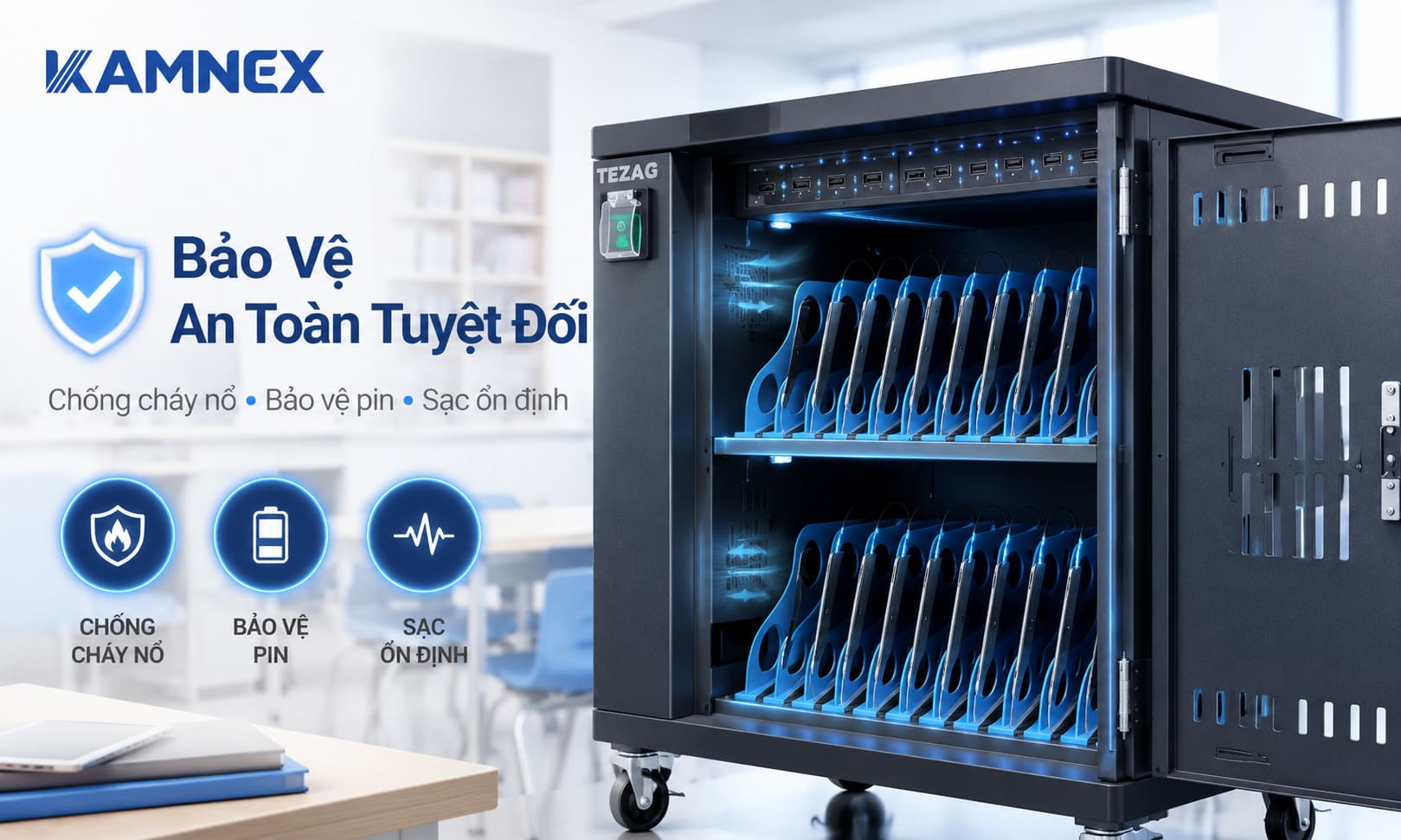 tủ sạc máy tính bảng học sinh 