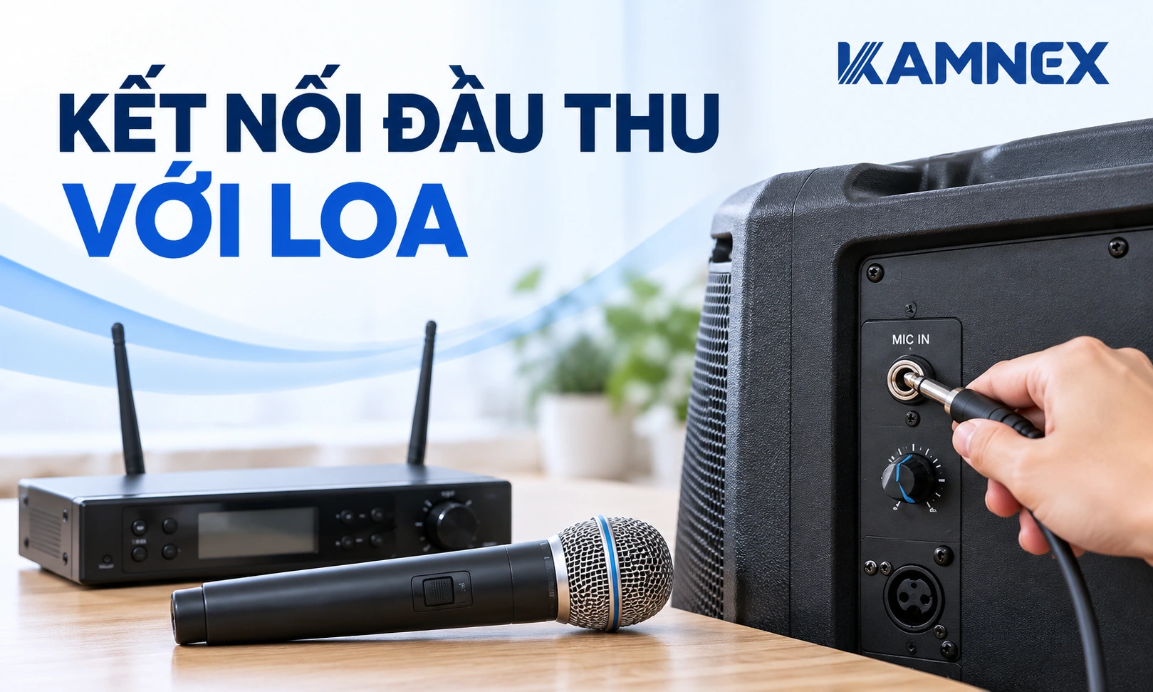 cách kết nối micro không dây với loa