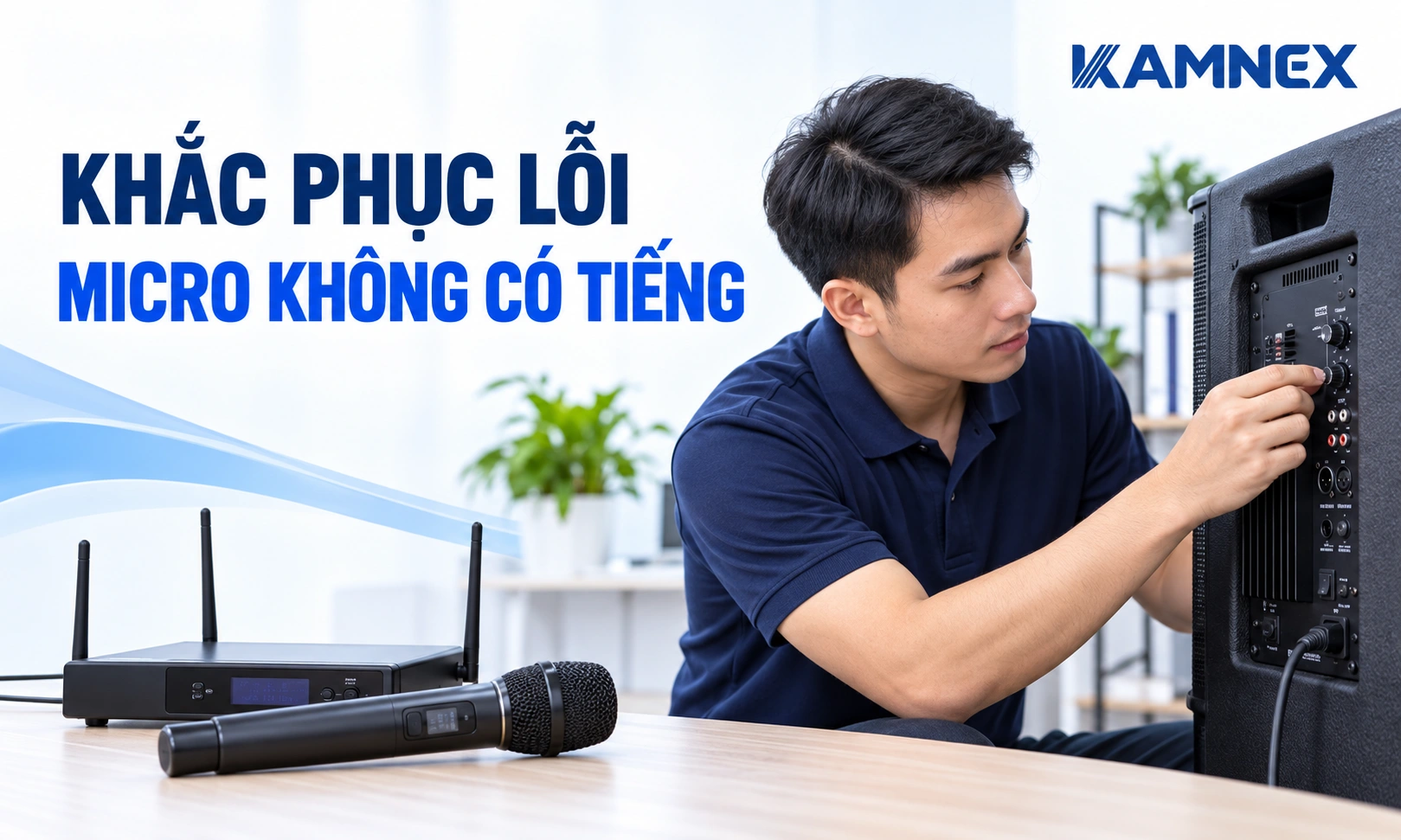 cách kết nối micro không dây với loa