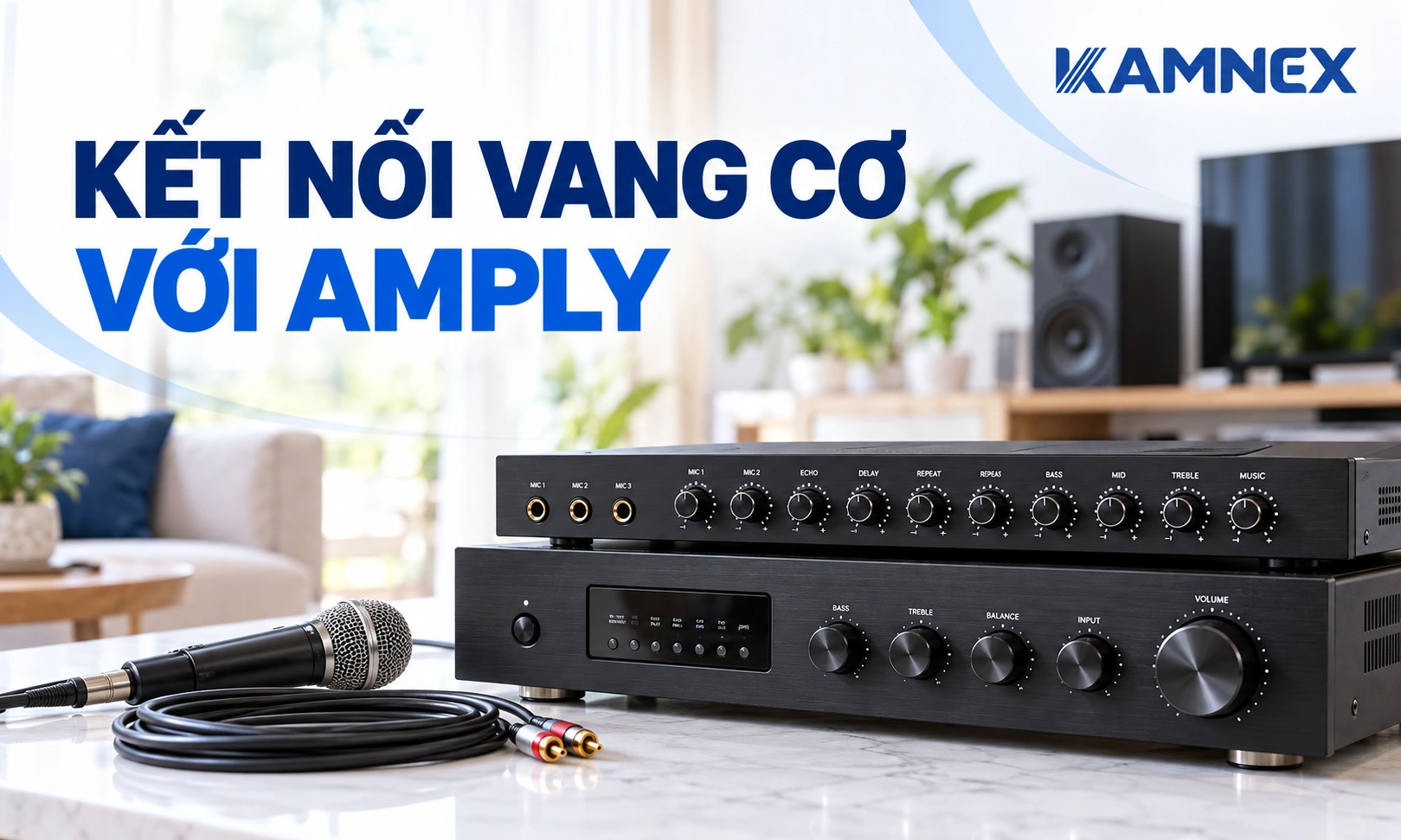 cách kết nối vang cơ với amply
